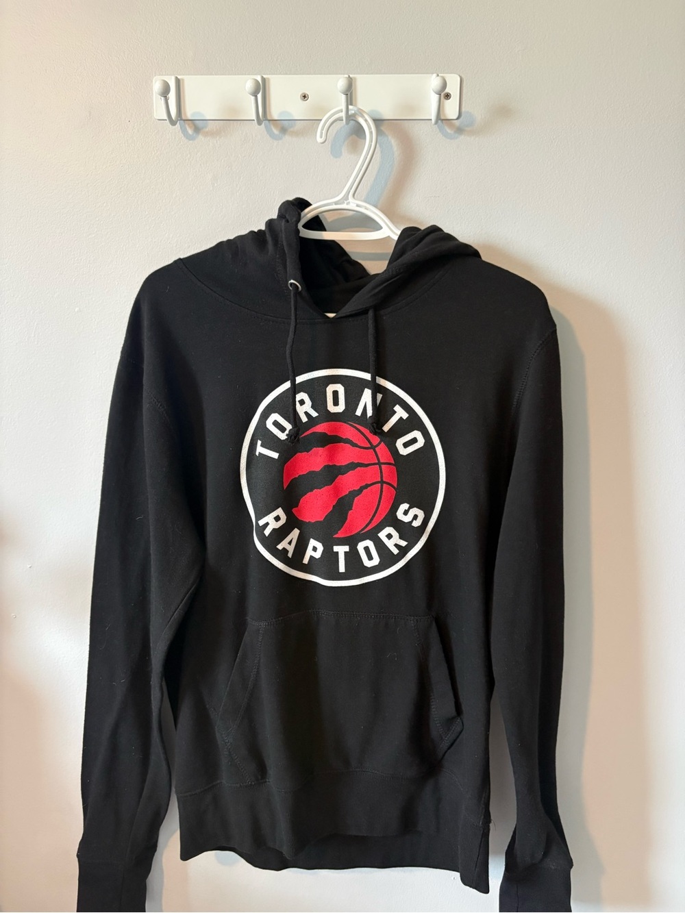 47 Brand Toronto Raptors Black Hoodie with Red & White Logo